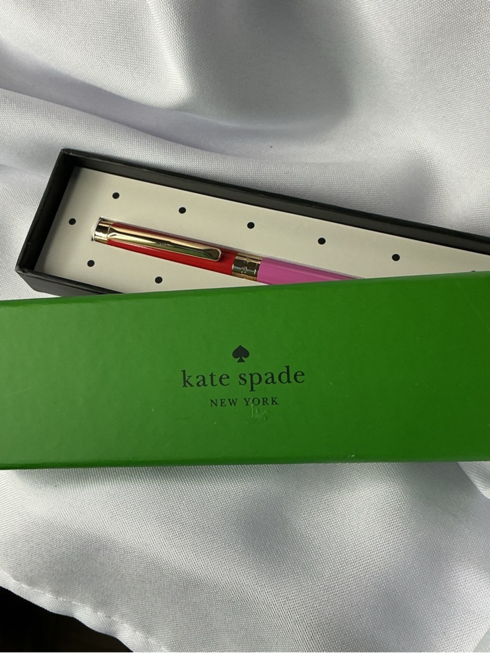 Kate Spade Pen Red Pink Gold Tone w Box Gift Ready